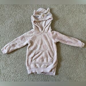 H&M Blush Cream Kitty Fleece Hoodie